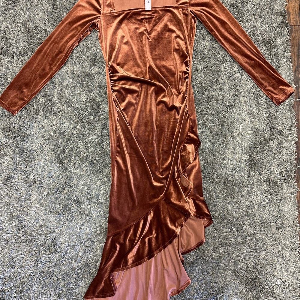 NASHALYLY Elegant Velvet Dress for Women,Sexy Long Sleeve Bodycon Mermaid <<95>> - Picture 7 of 7